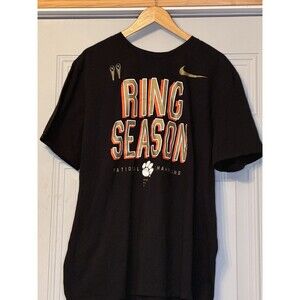 MENS NIKE CLEMSON TIGERS FOOTBALL T SHIRT 2018 CHAMPS RING SEASON THE NIKE TEE